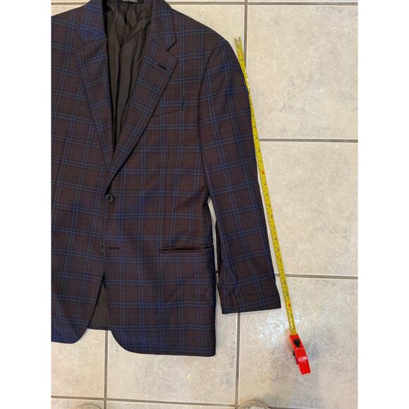 Emporio Armani G-Line Plaid Wool Super 130's Mens Sports Coat Sz 50 EU 40 US - Picture 10 of 10